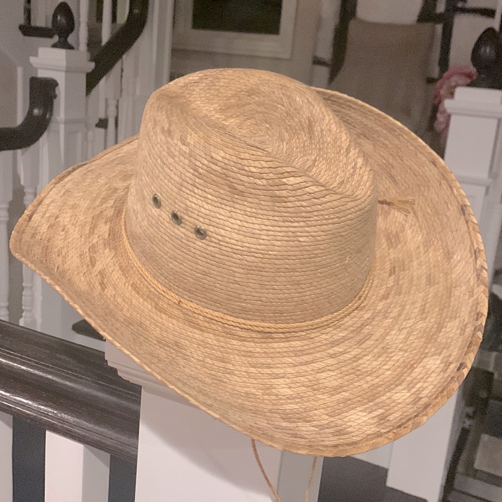LEGITIMO Sahuayo Hat Palmoro Mexico Palm Straw Cowboy Sz Mex 55